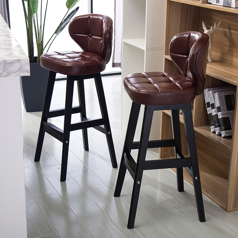 Usd 55 69 European Style Solid Wood Bar Chair Modern Simple High European Style Solid Wood Bar Chair Modern Simple High Stool Back Cash Register