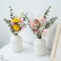 ins dried flower bouquet small vase home decoration living room ornaments Nordic simple air-dried real flower Daisy Rose