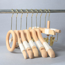 Log Men And Women Clothes Hanger Clothing Shop With Lacquered Solid Wood Cotton Bale Wedding Dresses Clothes Hang Non-slip Home Clothes Brace Customised