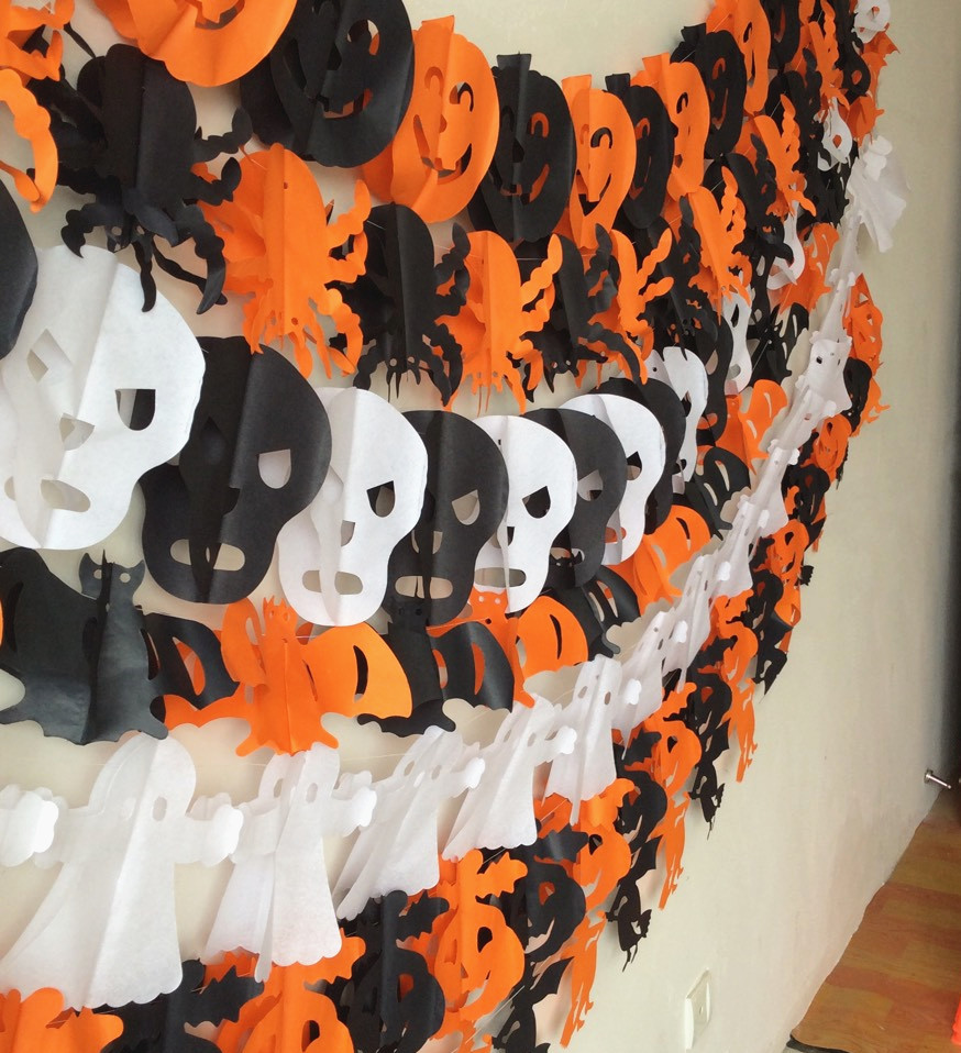Trang trí Halloween đạo cụ ma ám ngôi nhà bố trí cảnh 骷髅 ma đầu nhện bí ngô kéo hoa bốn tải - Sản phẩm Đảng / Magic / Hiệu suất đồ halloween cho bé