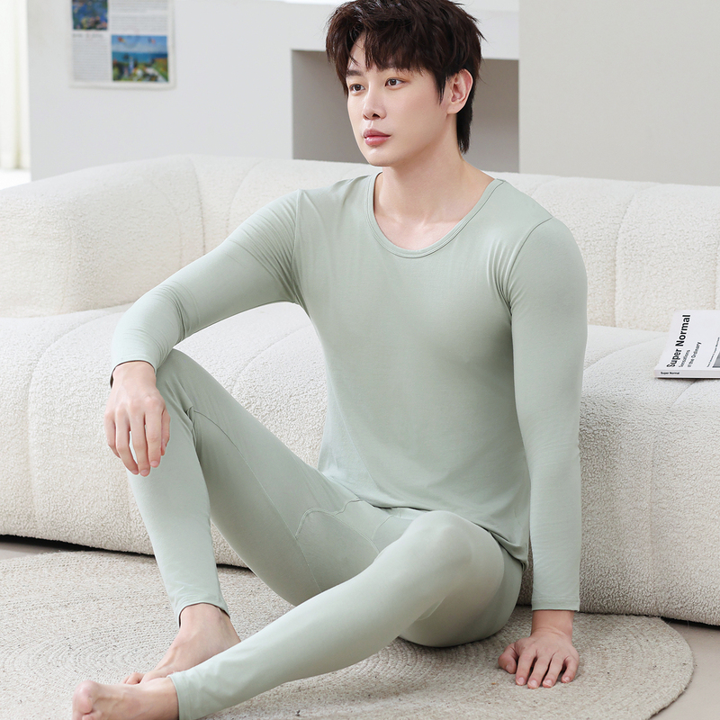Men's Modal Cotton Thermal Underwear Set, Thin Base Layer, Solid Color, Warm, Plus Size, Slim Fit Cotton Undershirt Men's Modal Cotton Thermal Underwear Set, Thin Base Layer, Solid Color, Warm, Plus Size, Slim Fit Cotton Undershirt