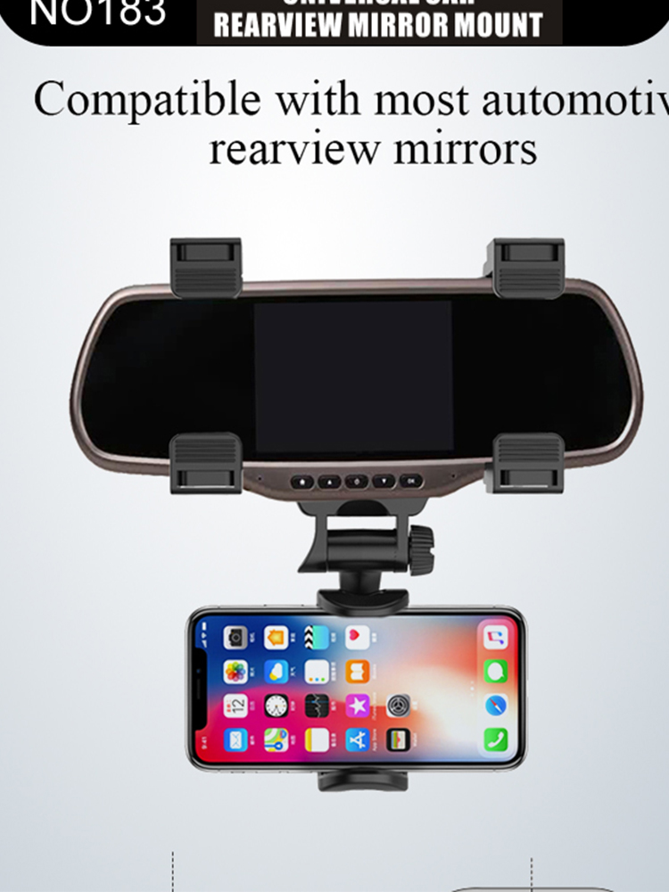 Mobile phone Car mobile phone holder Reversing mirror clip Navigation tachograph Fixed snap rotating car universal