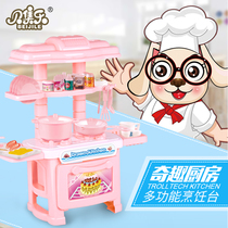 Kitchen house set simulation kitchenware children little girl birthday gift cooking cooking rice baby toy
