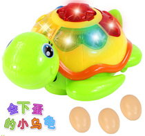 Childrens big yellow duck educational toy electric universal wheel with music will lay eggs