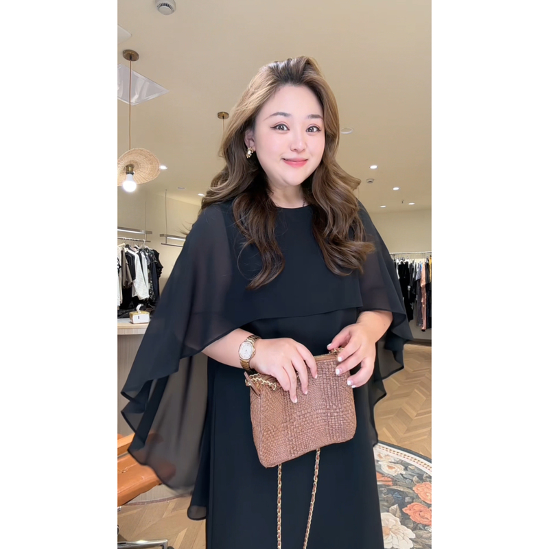【Elegant Shawl Fake Two-Piece Dress】Toya Plus Size Summer New Dress, High-End, Loose and Slimming