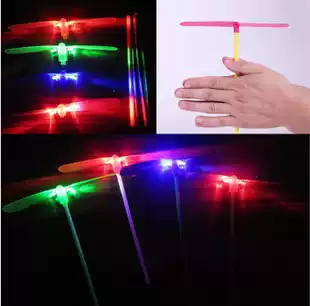 Hand rubbing glowing bamboo dragonfly flying fairy glitter flying arrow children's toys small gift 10g