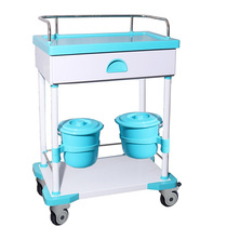The factory price direct sale upscale hospital used ABS steel plastic treatment car to send the medicine car nurse with a cart first aid snatched and rescued the car