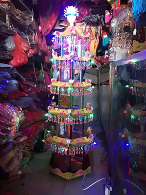 Flame mouth pagoda canopy five-layer beaded transparent Pagoda