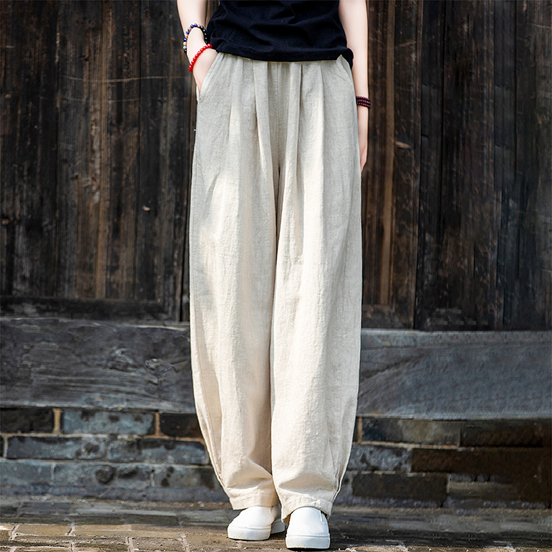 Linen Lantern Pants for Women, Spring and Autumn 2026 New Style, Loose Retro Tai Chi Pants, High-End Cotton and Linen Pants, High-Waisted Carrot Pants Linen Lantern Pants for Women, Spring and Autumn 2026 New Style, Loose Retro Tai Chi Pants, High-End Cotton and Linen Pants, High-Waisted Carrot Pants