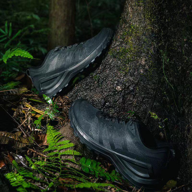 Slide Low Black Breakout Shoes Outdoor Shoes Lightweight Hiking Shoes Slow Rebound Memory Solid