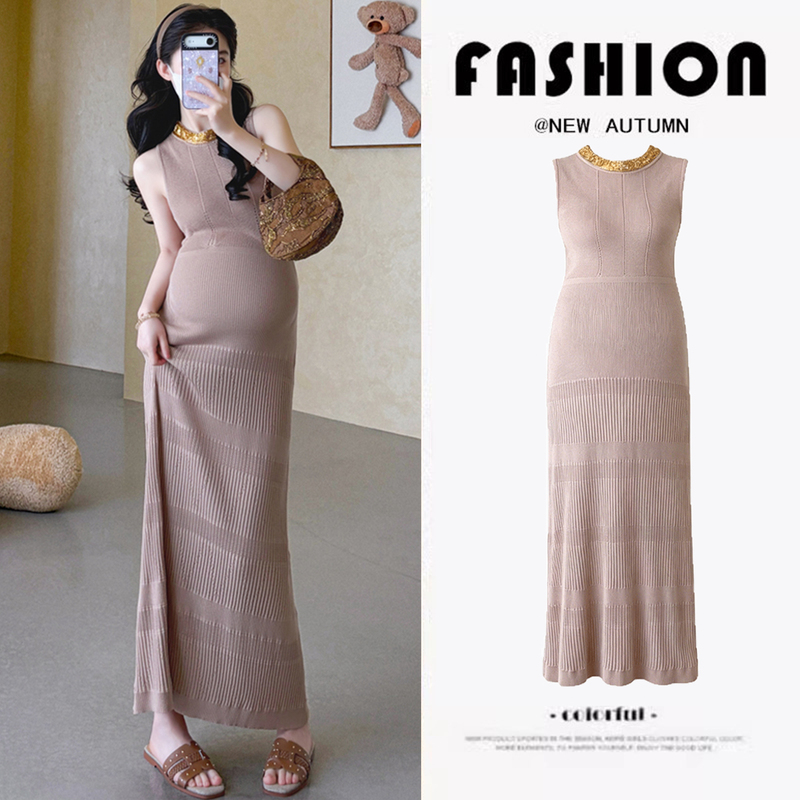 Maternity Dress Summer 2026 New Style French Slim Fit Belly-Covering Sleeveless Knitted Vest Dress Summer Style Maternity Dress Maternity Dress Summer 2026 New Style French Slim Fit Belly-Covering Sleeveless Knitted Vest Dress Summer Style Maternity Dress