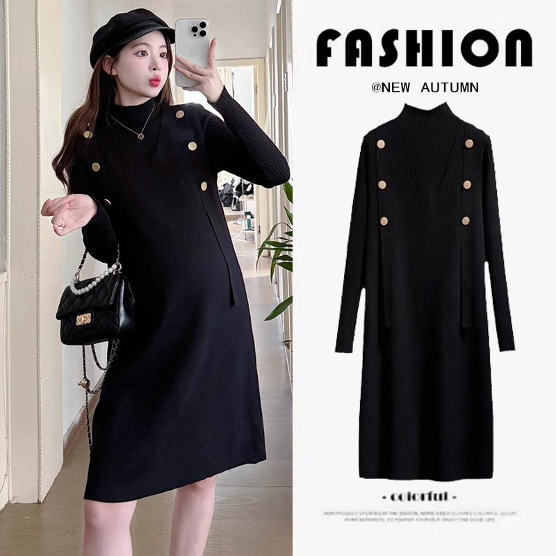 Maternity Dress Autumn 2026 New Fashion Knitted Base Shirt Loose Suspender Skirt Set Spring and Autumn Two-Piece Set Maternity Dress Autumn 2026 New Fashion Knitted Base Shirt Loose Suspender Skirt Set Spring and Autumn Two-Piece Set