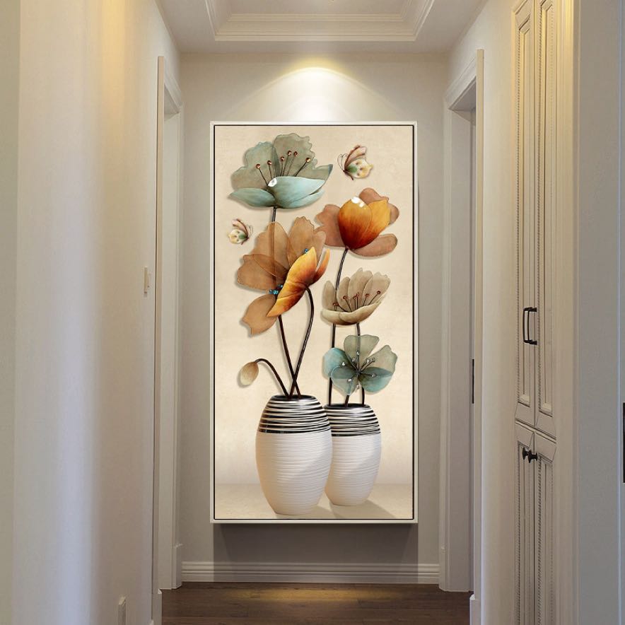 Self-adhesive porch hallway wall stickers flowing golden years wall covering living room decoration background wall mural abstract art wallpaper