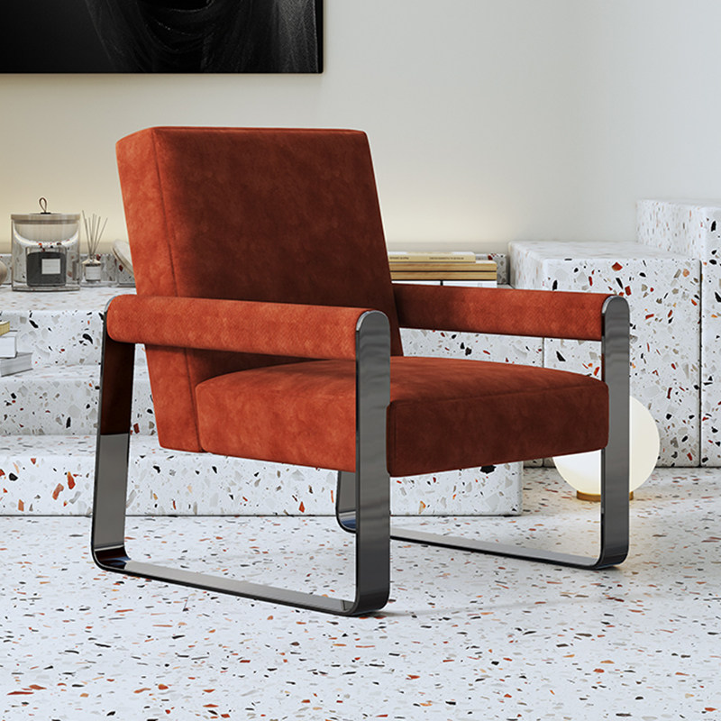 Simple Sofa Single Sofa Chair Fabric Chair Light Luxury Designer Living Room Home Balcony Leisure Chair Recliner Single Chair