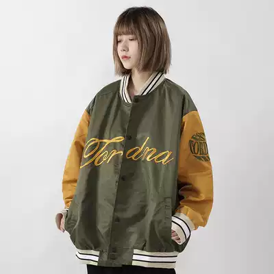TORDNA autumn trendy men's stitching two-color jacket Couple loose casual baseball uniform student embroidery trend jacket