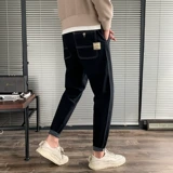 Демисезонные трендовые черные джинсы для отдыха, брендовые штаны, коллекция 2023, оверсайз, свободный прямой крой