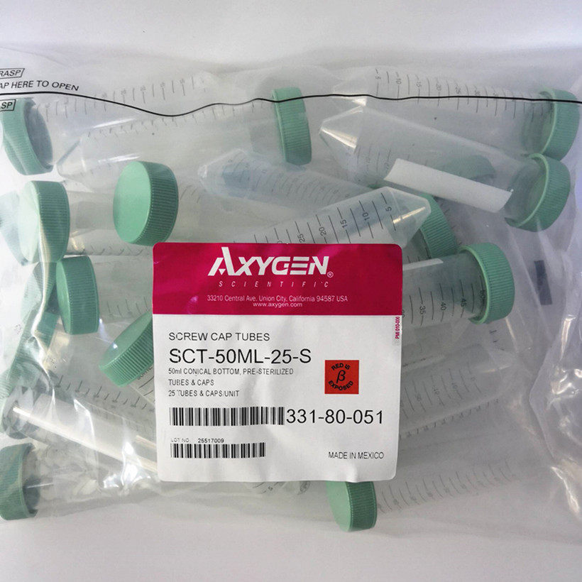 Axygen Eisin 50ml cone-bottom screw centrifugal tube sterilization tip SCT-50ML-25-S 25 packs