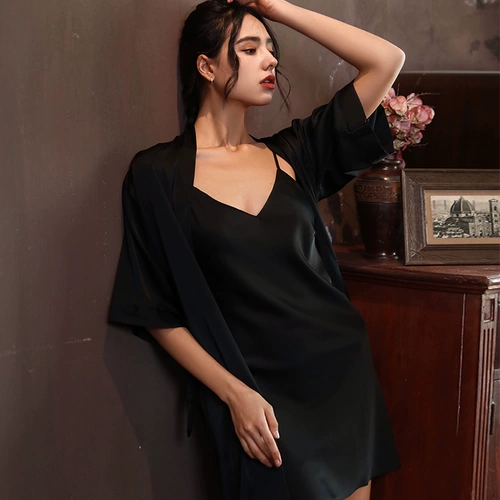 Пижама, сексуальная шелковая тонкая осенняя юбка, эффект подтяжки, изысканный стиль