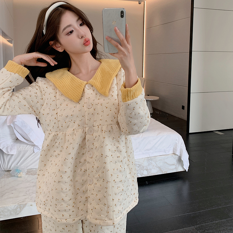 Autumn and Winter Air Cotton Maternity Clothes with Breast Pads, Postpartum Nursing Clothes, Spring and Autumn Pure Cotton Maternity Pajamas for Women, Breastfeeding Clothes for Postpartum Women Autumn and Winter Air Cotton Maternity Clothes with Breast Pads, Postpartum Nursing Clothes, Spring and Autumn Pure Cotton Maternity Pajamas for Women, Breastfeeding Clothes for Postpartum Women