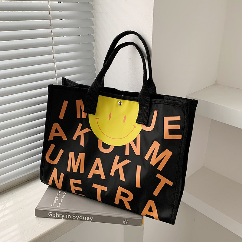 Multifunction mommy bag 2021 new smiley face sails cloth bag fashion foreign Korean version large capacity mother and baby single shoulder bag tide