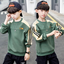 Boys autumn T-shirt long sleeve foreign style 2021 New Chinese big Children Spring and Autumn base shirt kids shirt thin tide