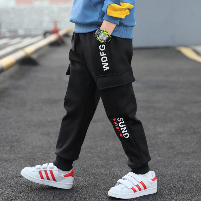 Boys spring and autumn overalls children's autumn pants 2022 new middle and large children's casual pants boy sports pants trend