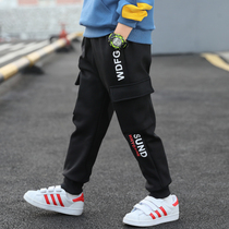 Boys spring and autumn overalls childrens autumn pants 2021 New Tong childrens casual pants boys sports pants tide
