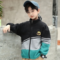 Boys autumn fleece jacket 2021 new childrens foreign style jacket