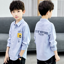 Boys Spring and Autumn Cotton Shirt Kids 2021 New Tong Autumn Long Sleeve Shirt Korean Handsome Top