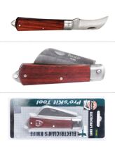 Taiwanese treasure worker PD-994 folding multifunctional beauty artificial knife portable wooden handle stainless steel electrician knife
