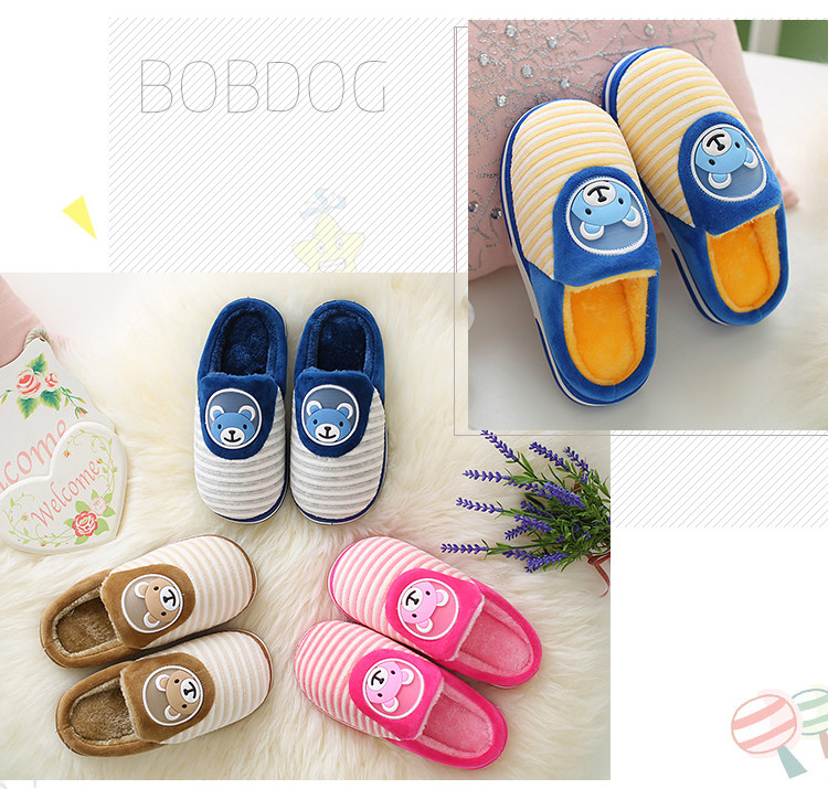 Pantoufles enfants en suède pour hiver - semelle plastique - Ref 1007514 Image 18