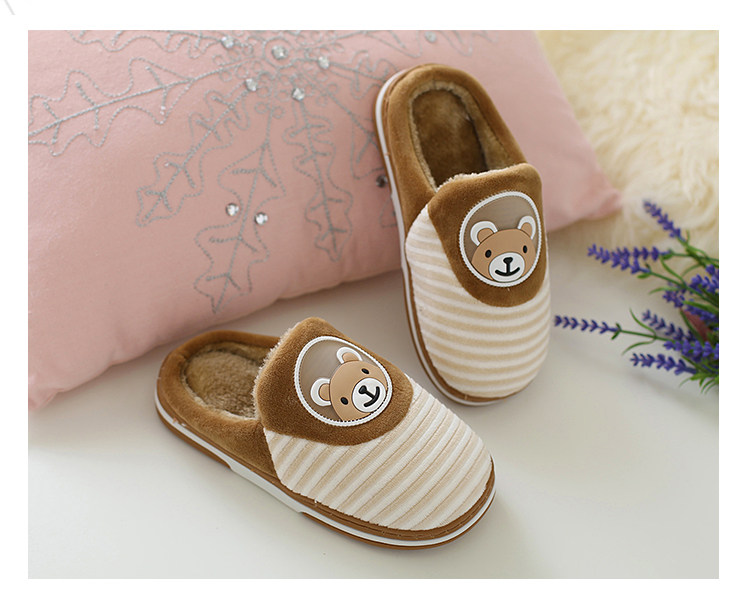 Pantoufles enfants en suède pour hiver - semelle plastique - Ref 1007514 Image 19