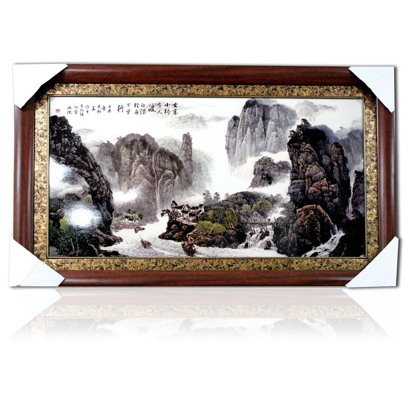 G - h10 jingdezhen central scroll merry ceramic color ink landscape porcelain plate painting murals household wall act the role ofing