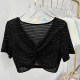 Lace small jacket women's summer mesh shawl women's matching suspender skirt with blouse short waistcoat short-sleeved top