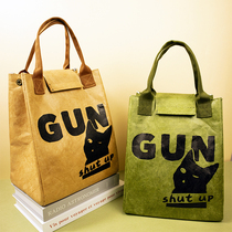 Small CrowdduPont Paper Lunch Bag Waterproof Insulation Bag Japan Aluminum Foil Lunchbox Bag Upper Class Lunch Box Bag Handbag