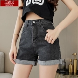 Джинсовая юбка, летние шорты, эластичные приталенные штаны, высокая талия, А-силуэт