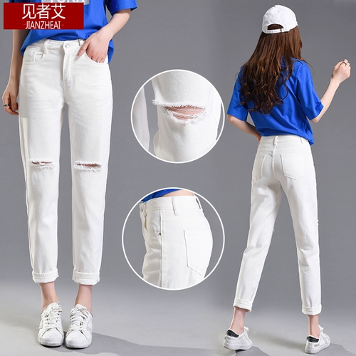 Белые летние джинсы, тонкие штаны для отдыха, по фигуре
