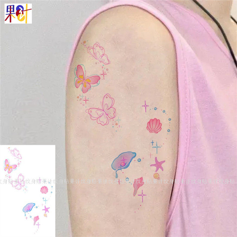 Fruit meter TATTOO stars jewel butterfly tattooed with floral arm little fresh and cute girl durable waterproof sticker