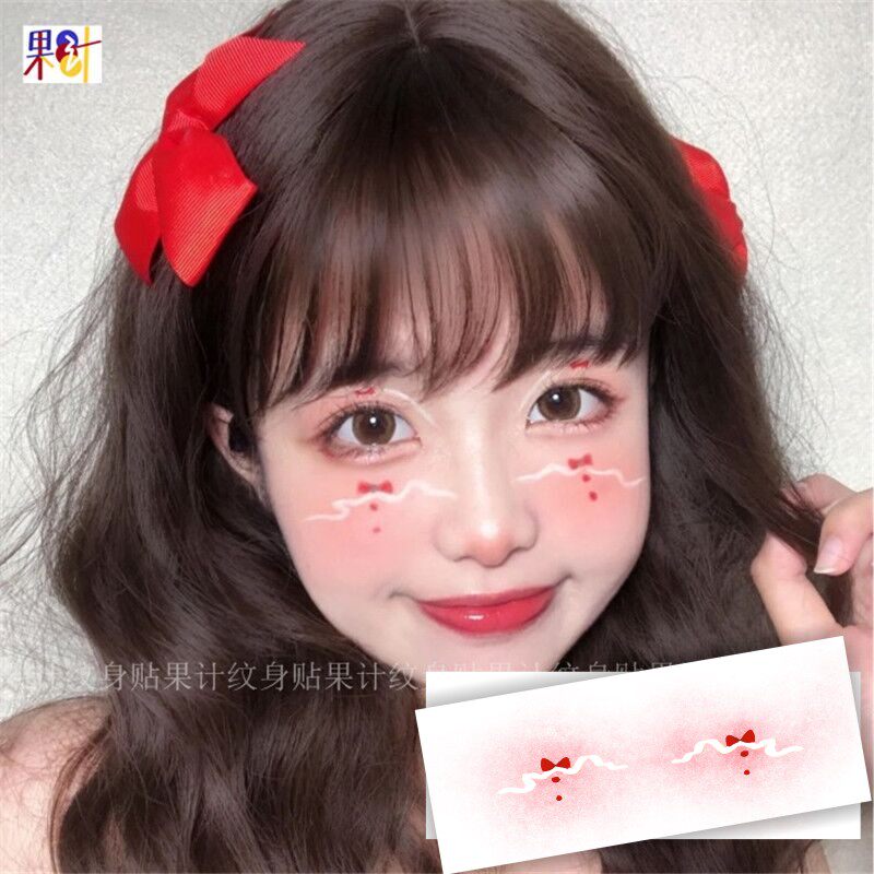 Butterfly-knife New Year Makeup Stickers Blush Tattoo Cute Stickers Annual Meeting Love Face-Face Party Bar