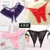 4 phụ nữ gợi cảm tải mở ren nóng trong suốt quan điểm rỗng siêu mỏng cám dỗ eo thấp quần T - G-string G-string