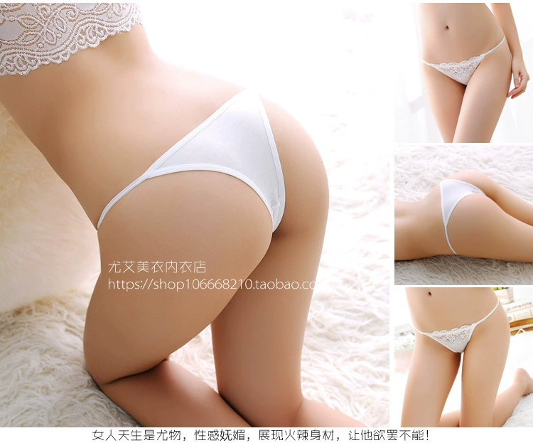 Quần lót nữ thongs t quần ren trong suốt cám dỗ Cô gái Nhật eo thấp T quần thật người thực quần dưới