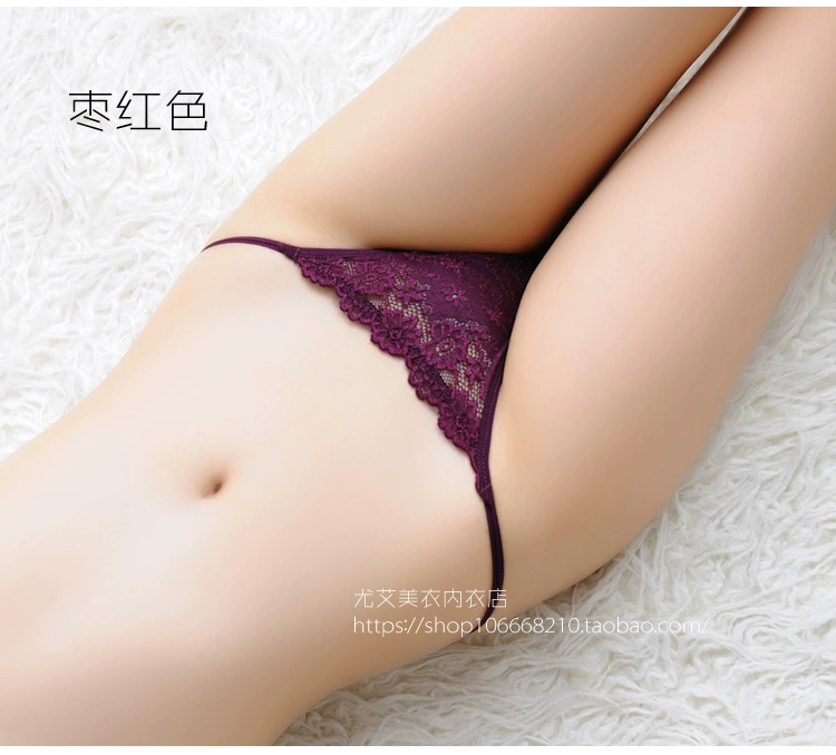 Quần lót nữ thongs t quần ren trong suốt cám dỗ Cô gái Nhật eo thấp T quần thật người thực quần dưới