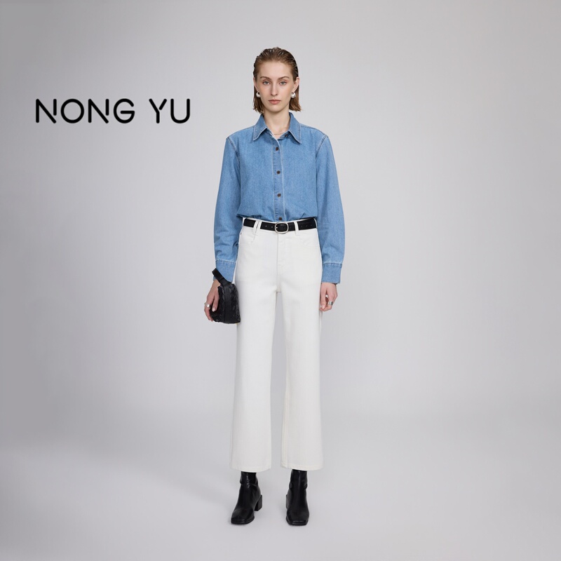 Ningyu 95506 Four-Way Stretch White Cropped Pants for Women, 2026 Autumn New Style, Loose Fit, Slimming, Versatile Cropped Pants for Women Ningyu 95506 Four-Way Stretch White Cropped Pants for Women, 2026 Autumn New Style, Loose Fit, Slimming, Versatile Cropped Pants for Women
