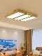 Natural Wood Style Rectangular Ceiling Light for Living Room, Japanese-Style Solid Wood Tatami Dining Room and Bedroom Main Light, Guangdong Zhongshan Lighting Fixtures