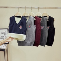 Childrens waistcoat Autumn and winter thickened and velvet boys wool vest Girls baby knitted sweater Medium and large childrens waistcoat