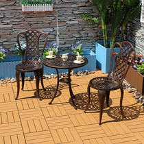 Cast aluminum three pieces of Nordic Red Iron Set Outdoor Garden Combined Simple Leisure Outdoor Balcony Small Table