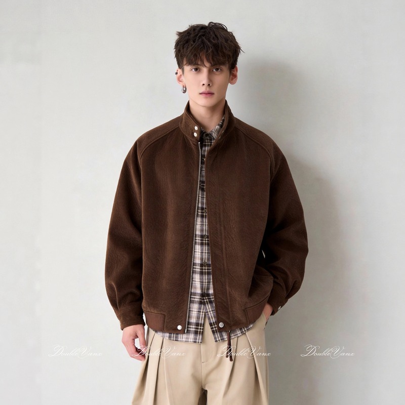 Stand Collar Suede Jacket 2026 Autumn New Men's Korean Style Loose Trendy Solid Color Zipper Youth Top Coat Stand Collar Suede Jacket 2026 Autumn New Men's Korean Style Loose Trendy Solid Color Zipper Youth Top Coat