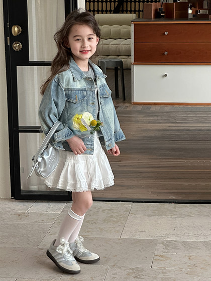 女童牛仔外套2025春装新款儿童韩版中大童休闲百搭复古时髦上衣潮