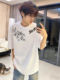 American High Street Floral Print Pure Cotton Short-Sleeve T-Shirt for Men, Summer Trendy Heavy-Duty Youth Half-Sleeve Top