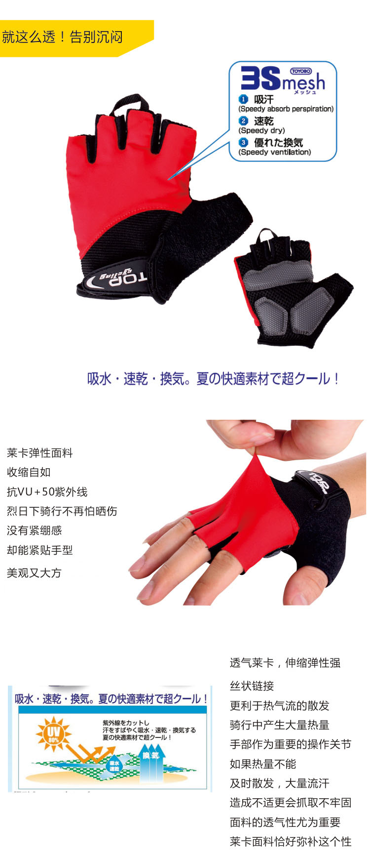 Gants de cycliste mixte TOP CYCLING - Ref 2238183 Image 71